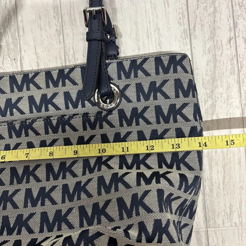 Womens Michael Kors Signature Navy Small Tote